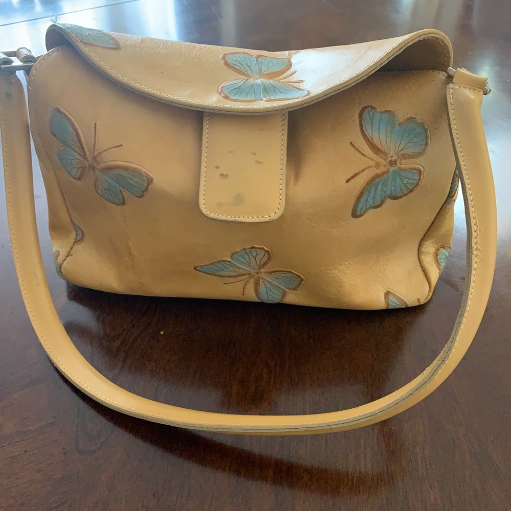 Small Genuine Italian leather Butterfly Handbag